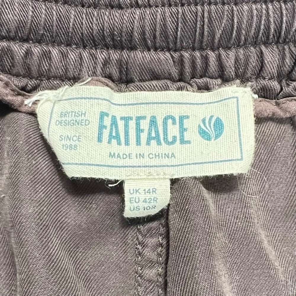 FatFace Lyme Lyocell Jogger Pants Size 10 Brown Boho Casual Lounge Buttery Soft - Picture 6 of 8
